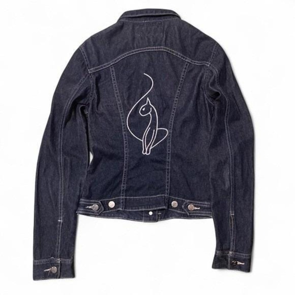 Baby Phat Jeans RARE USA Dark Wash denim jacket fitted vintage 90s Women S/15.5